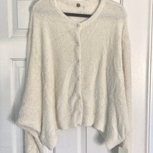 Free People FP One Ivory Wyatt Cardigan Fuzzy Soft